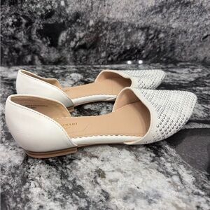 Elegant White and Silver Women's Flats